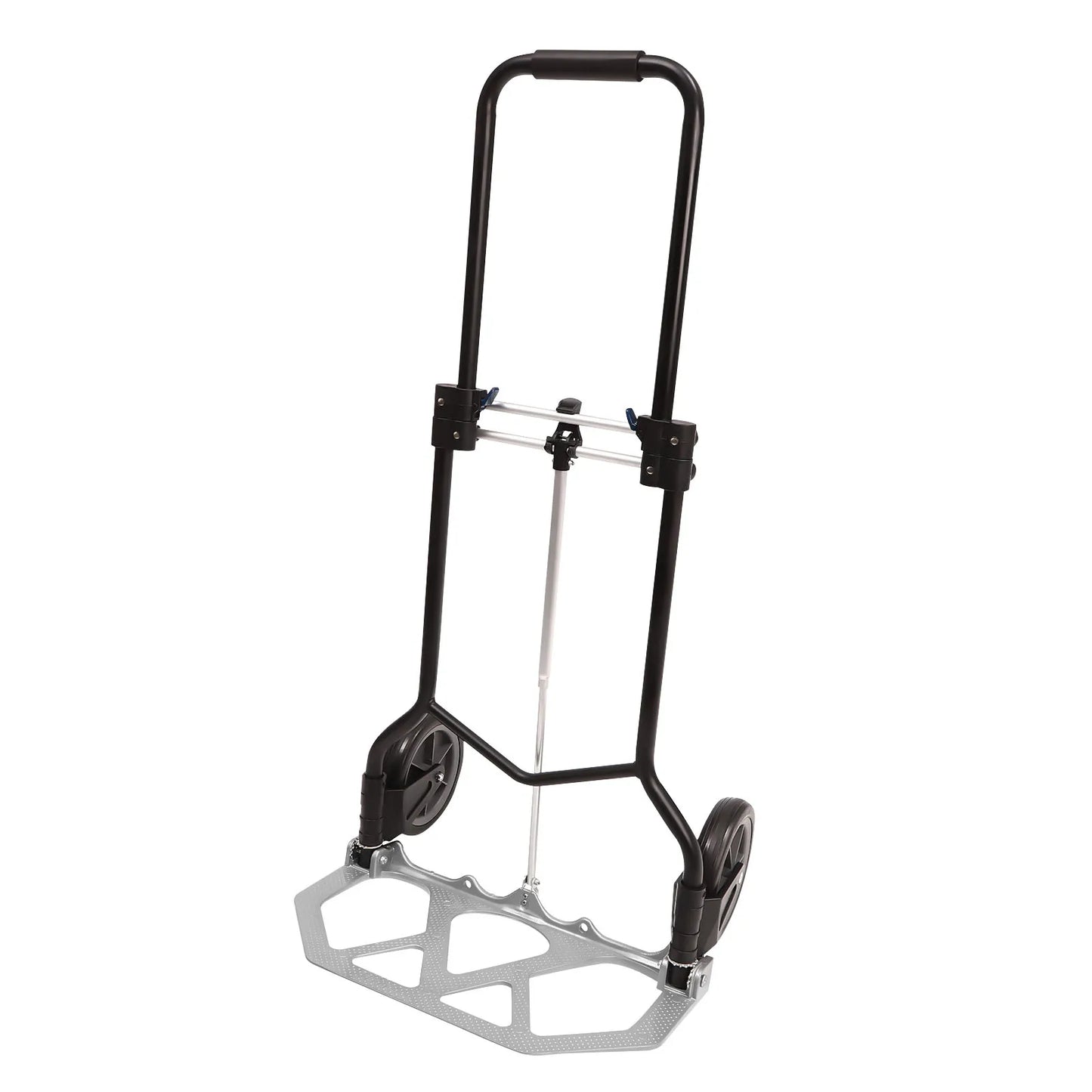 Folding Hand Truck & Dolly — Adjustable Height Aluminum Portable Cart with Anti-Slip Wheels, 264lb Capacity