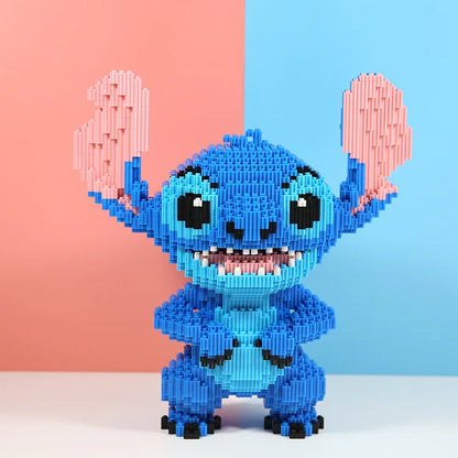 Kawaii Disney Stitch Building Block Toy – Giant Assembly Statue for Kids Birthday Gift & Desk Decoration