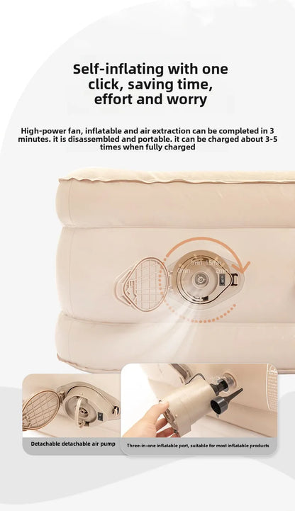 MOUNTAINHIKER 2025 Inflatable Air Mattress - PVC Glamping Camping / interior Bed Mat with Built-In Pump for 1-3 Person