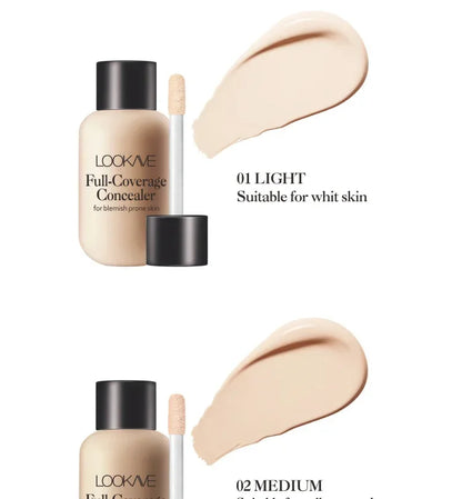 Waterproof Liquid Concealer Foundation – Full Coverage Cream for Acne, Scars, Dark Circles & Face Makeup Base