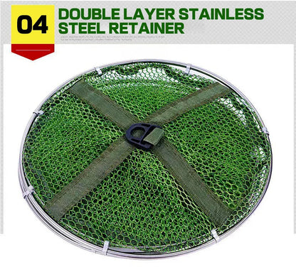 Folding Fishing Net 1.7m-3m – Large Shrimp, Carp & Crab Trap Creel for Surfcasting Accessories