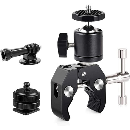 ERIKOLE Super Clamp with 360° Mini Ball Head, Quick Release Clamp Bracket, Tripod Mount with 1/4" Screw for DSLR Camera, GoPro