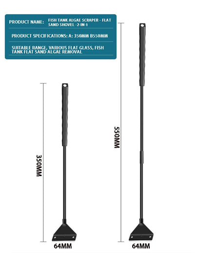 Fish Tank Cleaning Tool – Dual-Use Glass Algae Scraper for Sand & Algae Removal, 5 Blades Aquarium Cleaner