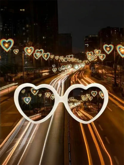 Two-Piece Love Glasses Night Light – Romantic Special Effect LED Glasses for Fashion & Confessions