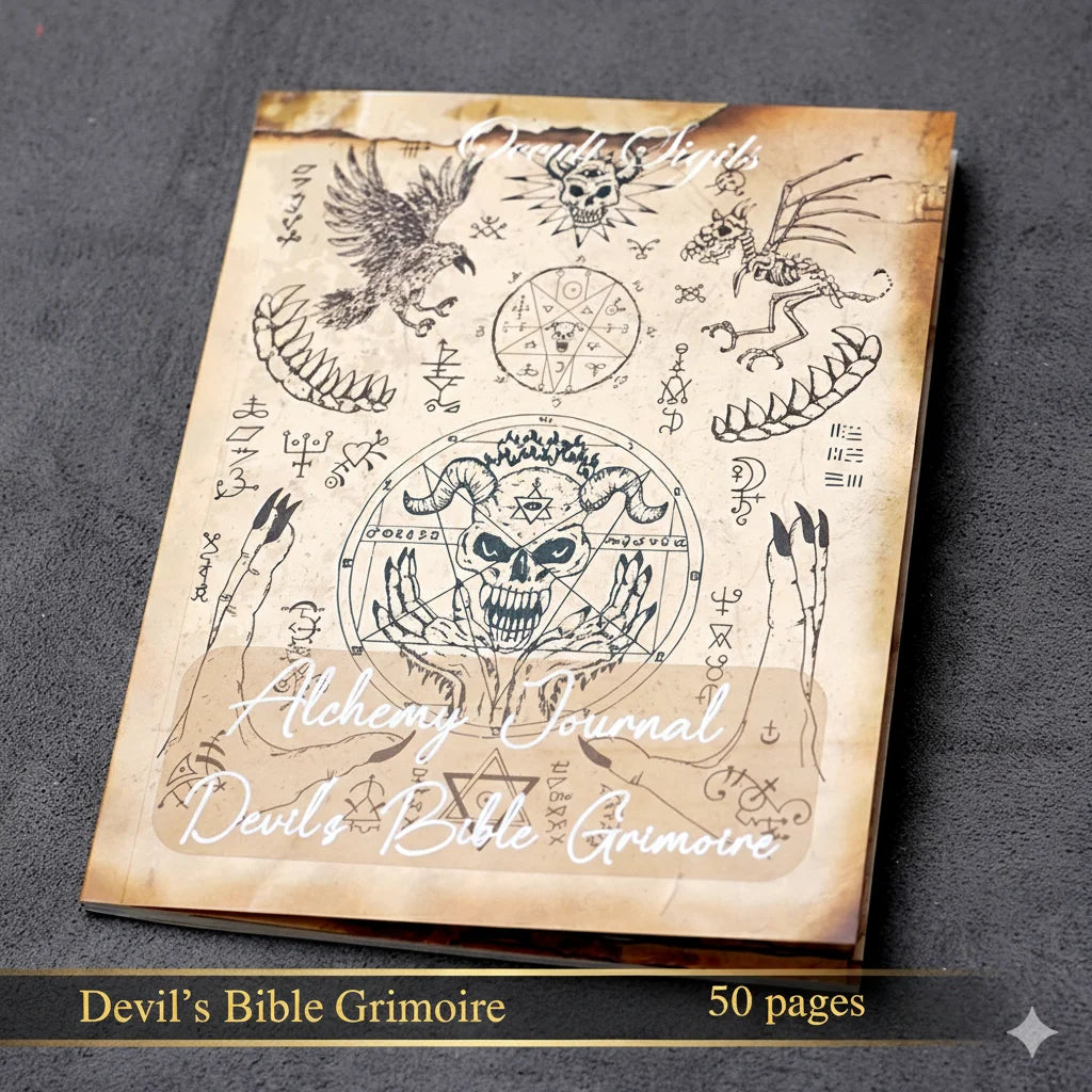 77-Page Witchcraft Grimoire Book of Shadows – Moon Phases, Herbal Lore & Spells Gothic Dark Academia Witch Journal Kit