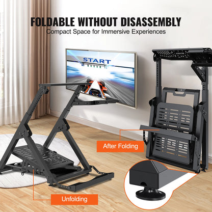 SucceBuy Foldable Racing Wheel Stand — Height Adjustable Universal Base for Logitech & Thrustmaster Wheels