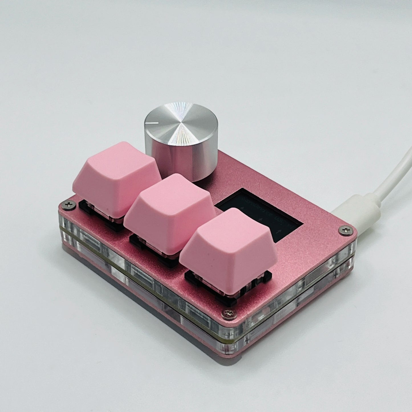 O3C SayoDevice OSU O3C Rapid Trigger Hall Switches – Magnetic Pink Keyboard Switches with Knob, Screen Copy & Paste Shortcut