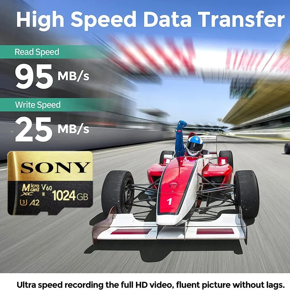 Original SONY Micro SD Card – 2TB, 1TB, 512GB, 128GB High-Speed TF Memory Card for Drone, Audio, PC & PS5 Game