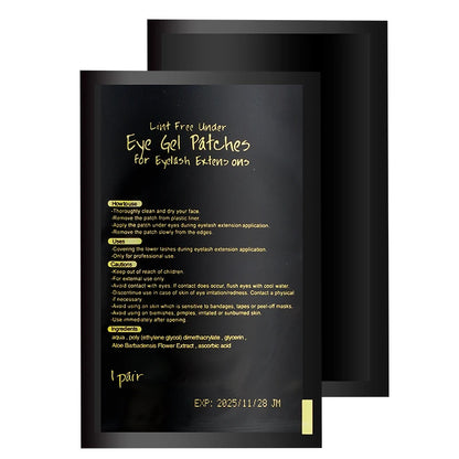 50 Pairs UV Black Hydrogel Eye Gel Patches | Eyelash Extension Padding & Makeup Stickers | Under Eye Gel Pads