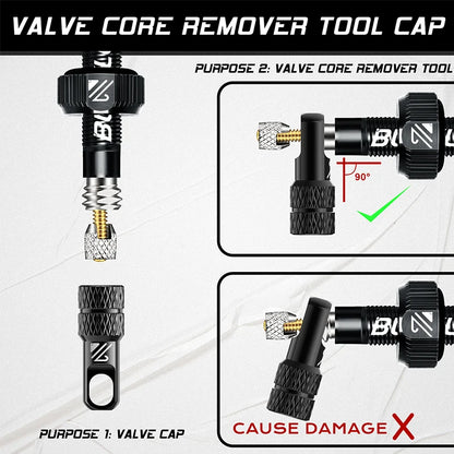 BUCKLOS F/V to A/V Valve Adapter – Aluminum Alloy Presta to Schrader Converter with Durable Bicycle Valve Cap