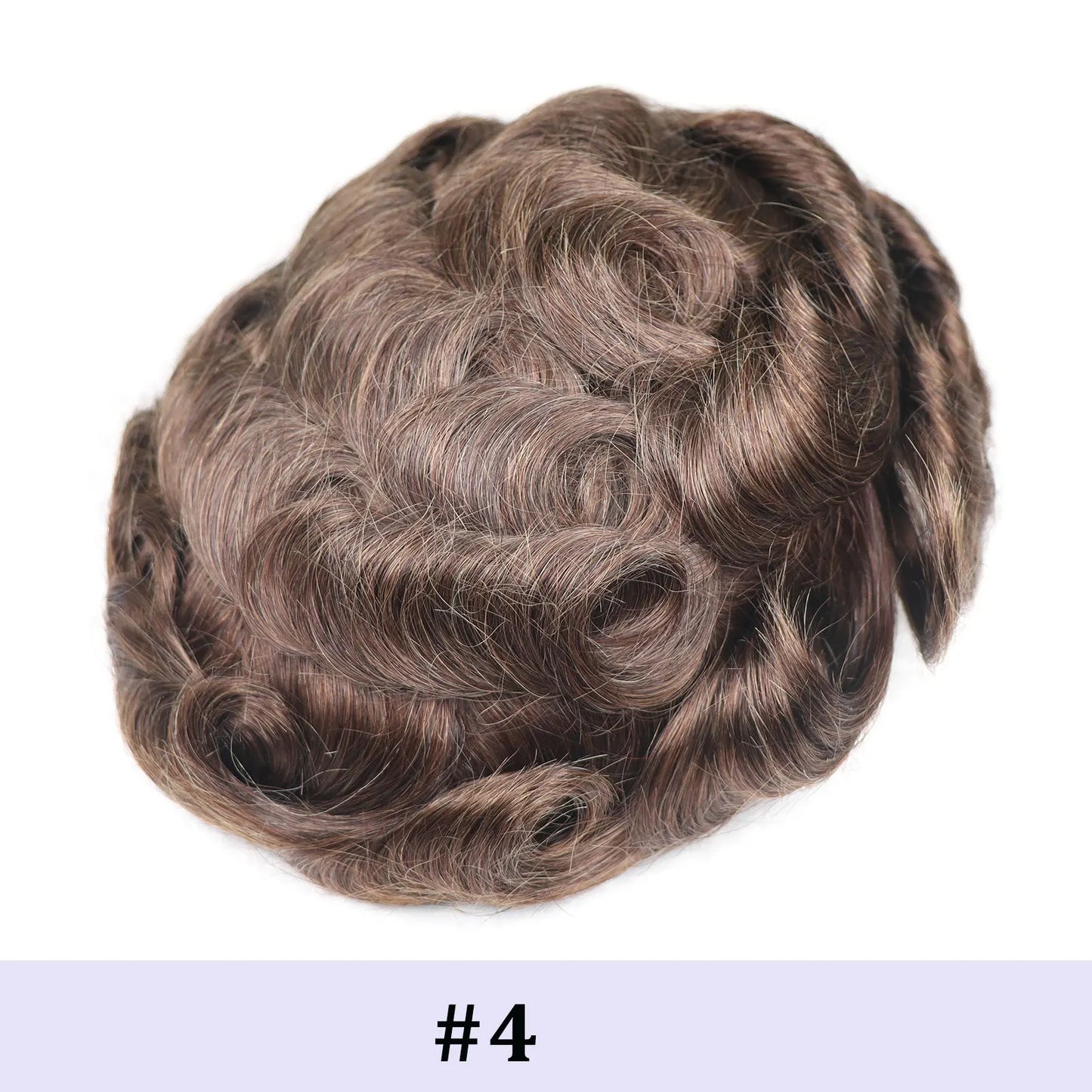 0.08mm Full Skin PU Toupee for Men – V Loop Human Hair Wig in Brown (#22) & Black (#1B) – Hair Replacement Unit