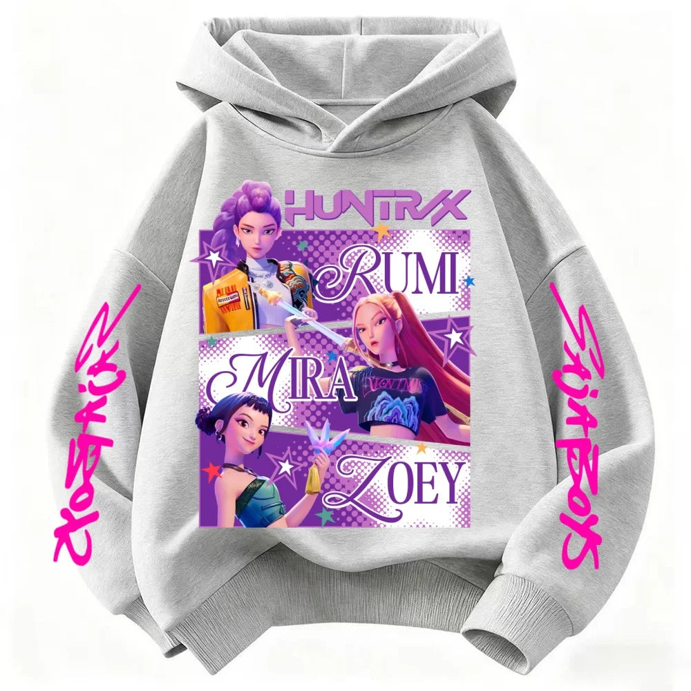 KPop Demon Hunters Huntrix Hoodie – Kids Fashion Sweatshirt for Girls & Boys, Spring Autumn Casual Tops