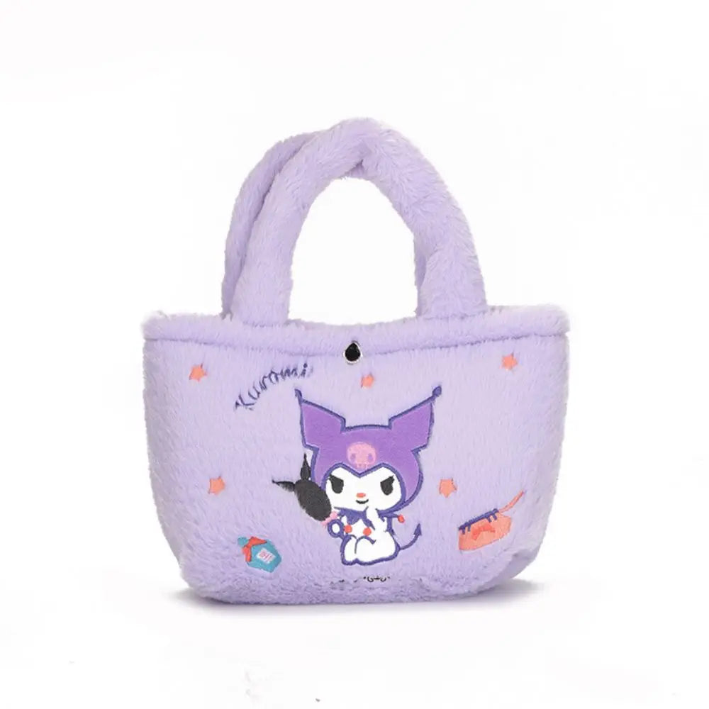 Sanrio Anime Plush Handbag – Hello Kitty, My Melody, Cinnamoroll & Kuromi Shoulder Cosmetic Bag