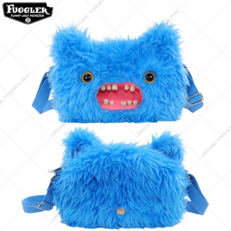 Original Fuggler Ugly Teeth Monster Plush Crossbody Bag – Kawaii Screech Mr. Buttons Shoulder Doll Gift