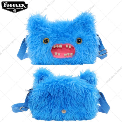 Original Fuggler Ugly Teeth Monster Plush Crossbody Bag – Kawaii Screech Mr. Buttons Shoulder Doll Gift