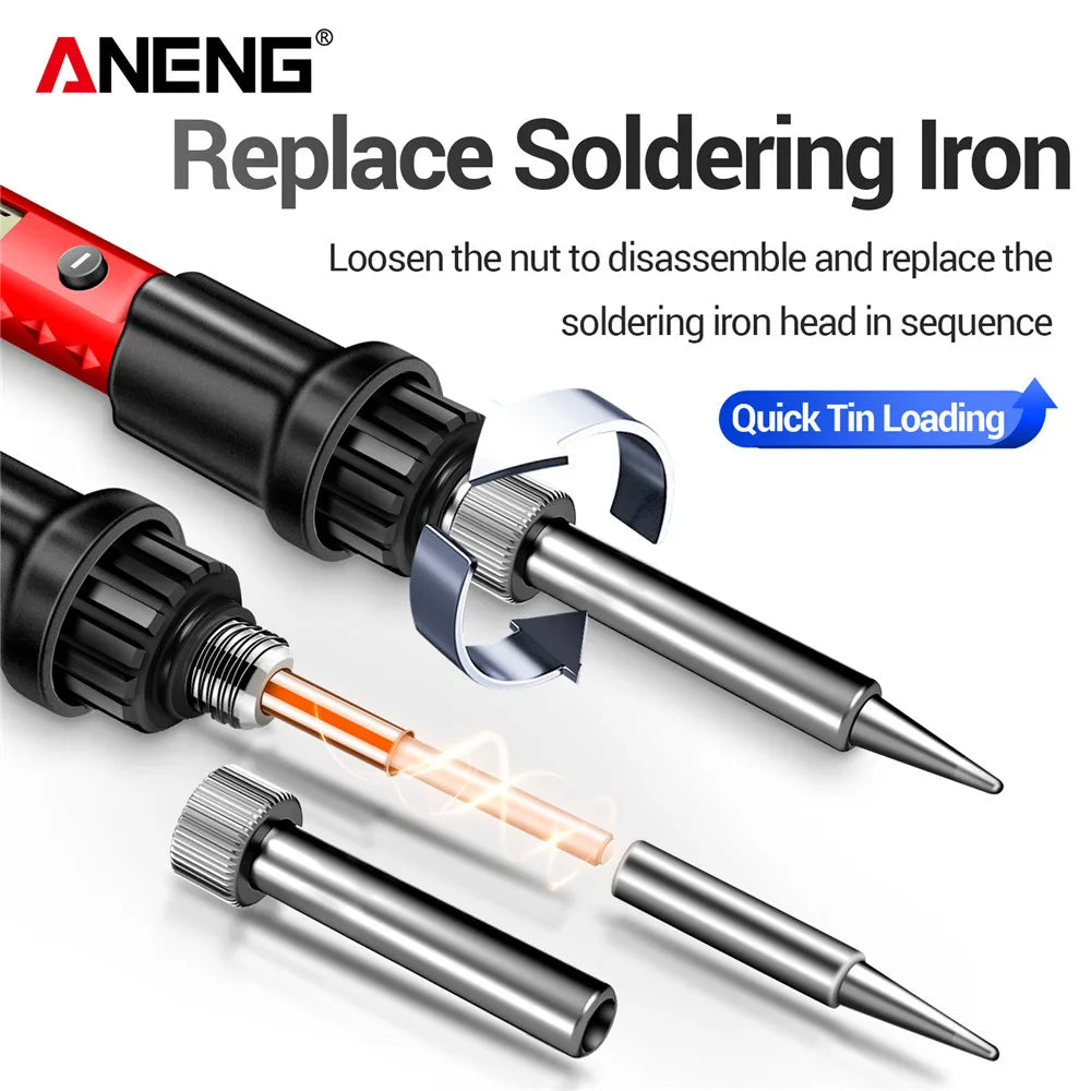 ANENG SL104/SL105 Electric Soldering Iron – Professional Digital Display, Adjustable Temperature Portable Kit for Welding & Soldering Repair