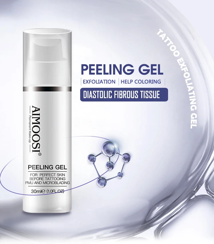 Aimoosi Exfoliating Gel – Clean Skin Cuticle Prep for Semi-Permanent Microblading, Eyebrow & Lip Tattoo Coloring