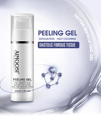 Aimoosi Exfoliating Gel – Clean Skin Cuticle Prep for Semi-Permanent Microblading, Eyebrow & Lip Tattoo Coloring