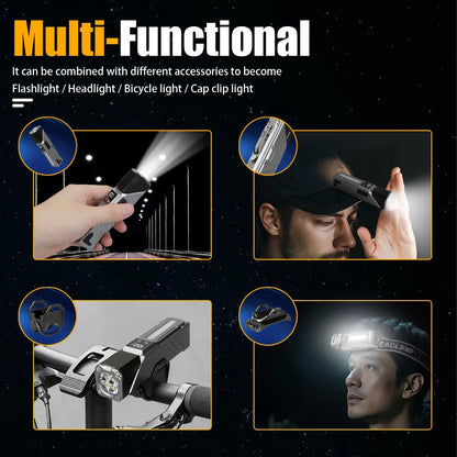 High-Power LED EDC Flashlight – Rechargeable Pocket Torch with RGB, Magnet & Clip for Camping & Fishing