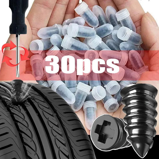 Vacuum Tyre Repair Nails | Tubeless Tire Puncture Repair Tools | Rubber & Metal Accessories for Car, Motorcycle, Truck, Scooter, Bike | 10/30Pcs
