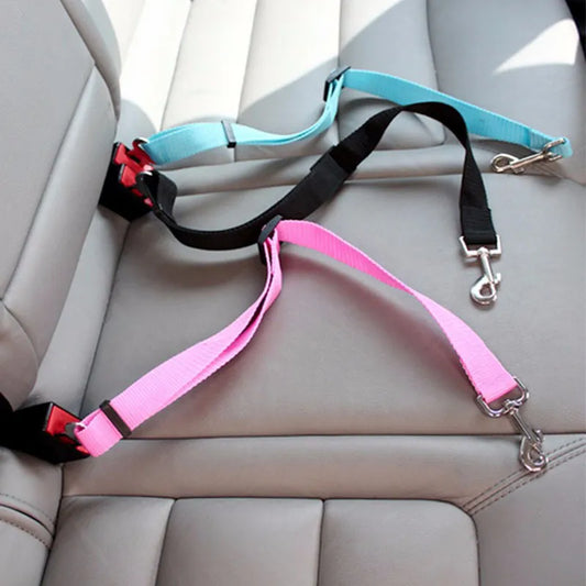 Adjustable Pet Car Seat Belt - Vehicle Dog Harness Lead Clip for Safety, Traction Dog Collar Accessory
