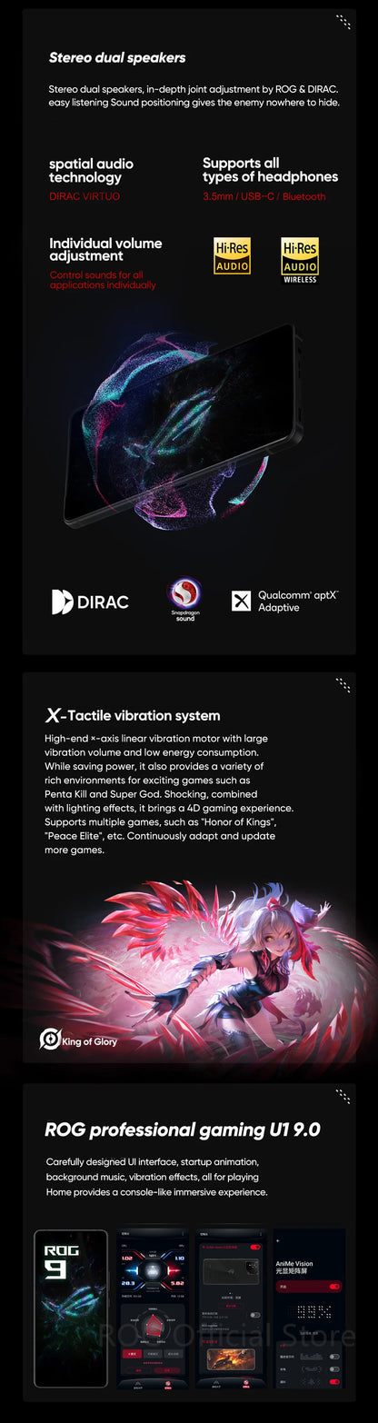 World Premiere ASUS ROG Phone 9 – Snapdragon 8 Elite 5G Smartphone, 6.78'' 185Hz AMOLED Display, 5800mAh, NFC, ROG 9 Pro