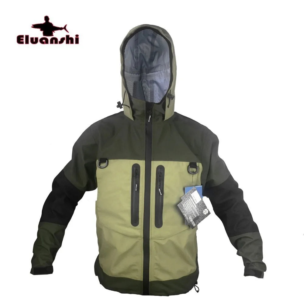 ELUANSHI Waterproof Fly Fishing Wader Jacket – Breathable Wading Clothing Apparel