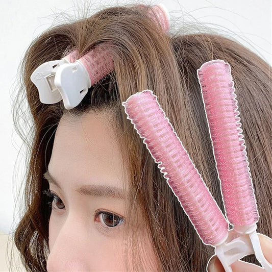 Natural Hair Root Fluffy Clips - Curly Hair Rollers and Curlers for Bangs, Lazy Korean Styling Accessories in Black