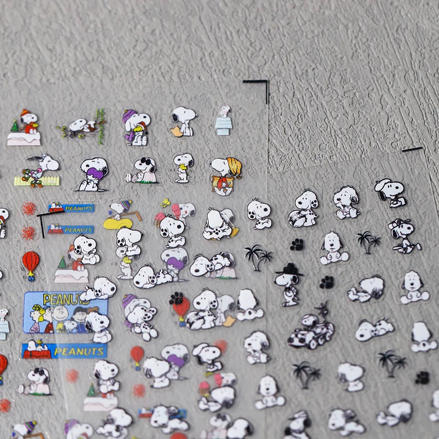 Cute Snoopy 5D Nail Stickers – Cartoon Anime Nail Art Decoration