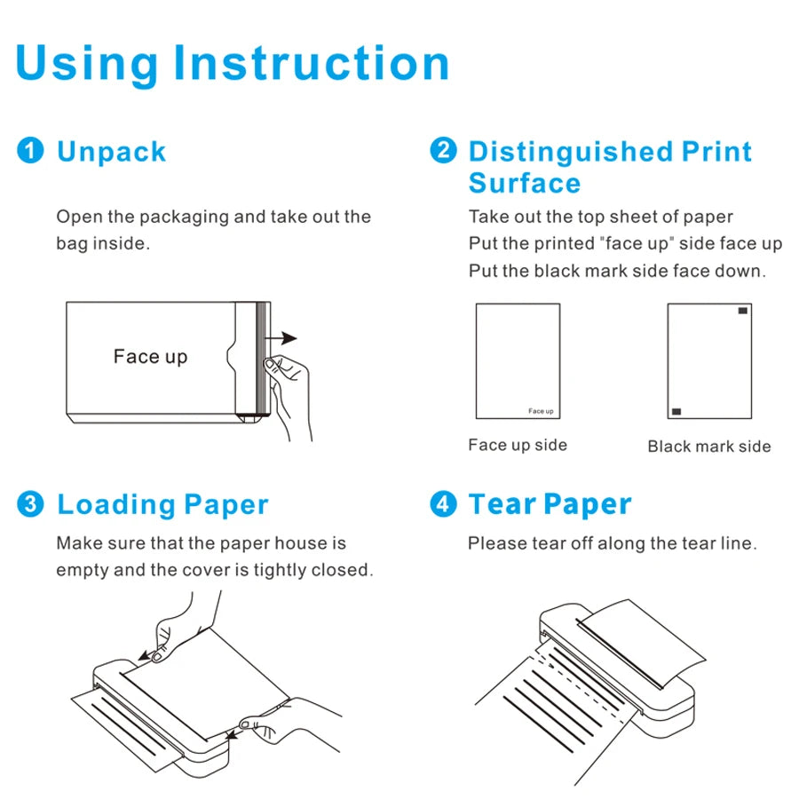 A4 Portable Thermal Printer - Lightweight & Compact Wireless Mobile Printer for Travel, Vehicles, and Office Use