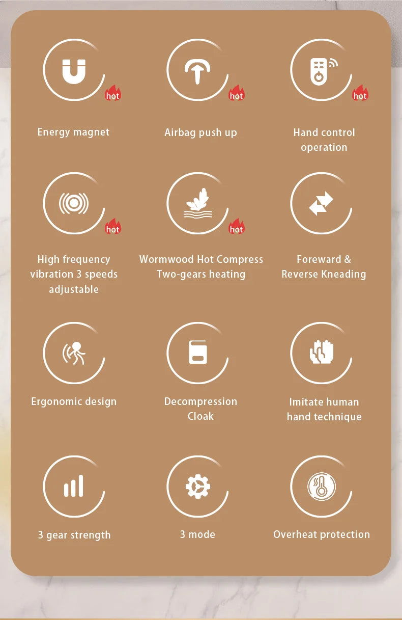 Manufacturer Direct Electric Shiatsu Neck & Head Massager Pillow with Heating and Vibration – Cervical Traction Car Back Massager