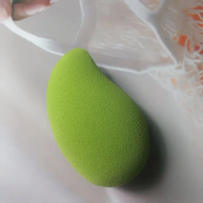 Mango-Shaped Soft Makeup Sponge — Cosmetic Powder Puff for Face Blending & Beauty Application