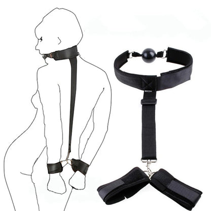 Adjustable BDSM Bondage Set – Handcuffs, Ankle Cuffs & Open Leg Restraints for Couples, Adult Fetish Games for Women