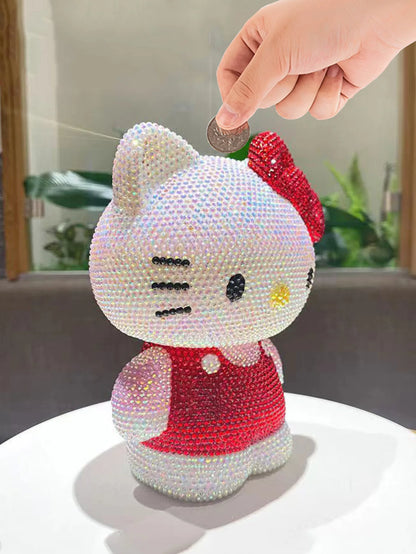 Hot Sale DIY Anime Piggy Bank – Cartoon Melody & Hello Kitty Diamond Stick Figurine Model Gift Statue Doll