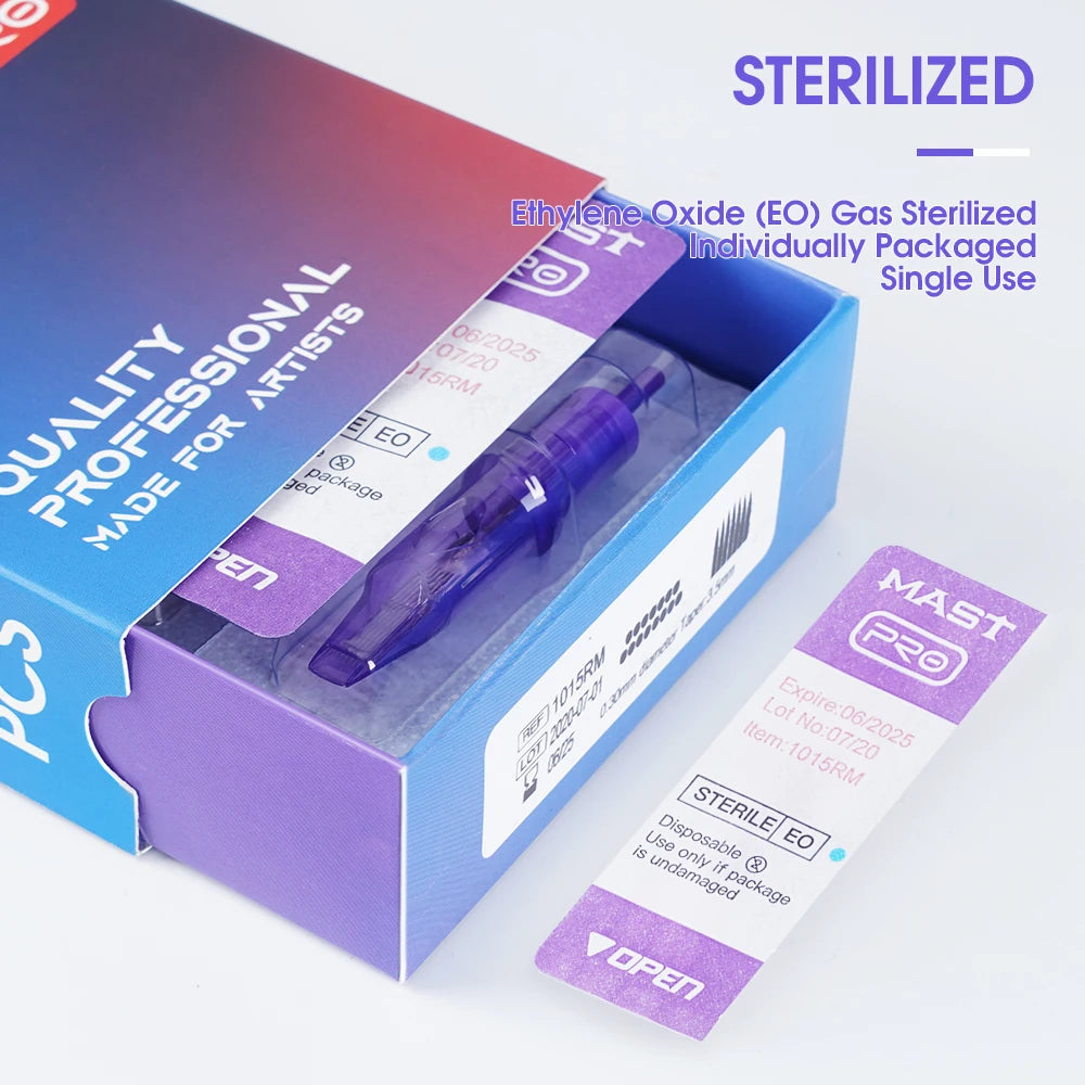20PCS Mast Pro Tattoo Cartridge Needles – 5F/7F 3.5mm, 0.30mm Diameter for Permanent Makeup