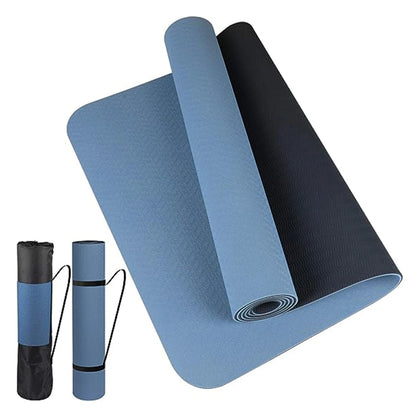 Thick Two-Color Non-Slip TPE Yoga Mat – High-Quality, Odorless Fitness Mat 180x57cm for Home Workouts