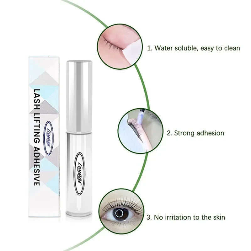 Eyelash Glue for Curling Thick Lashes - Transparent Liquid Adhesive for Lash Perms