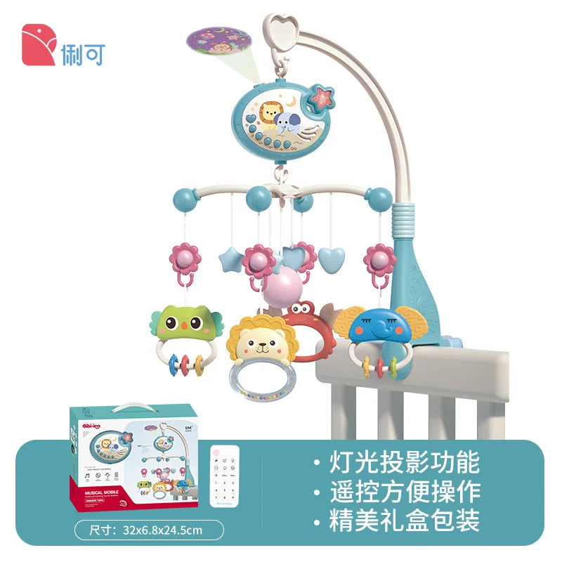 Baby Crib Mobile with Music, Lights, and Projection - Remote Control Toys for Newborns 0-6 Months