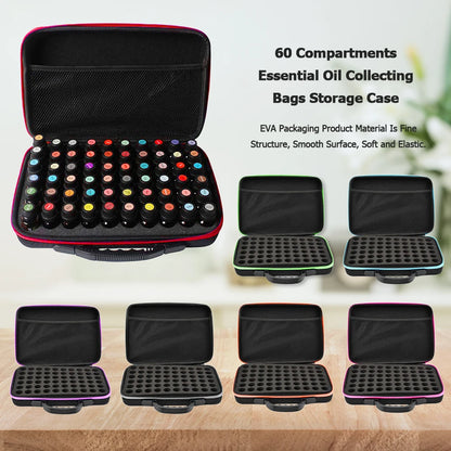 Portable Essential Oil Storage Case – 60/30 Bottles, 15/10ml Perfume Carrying Bag for Travel