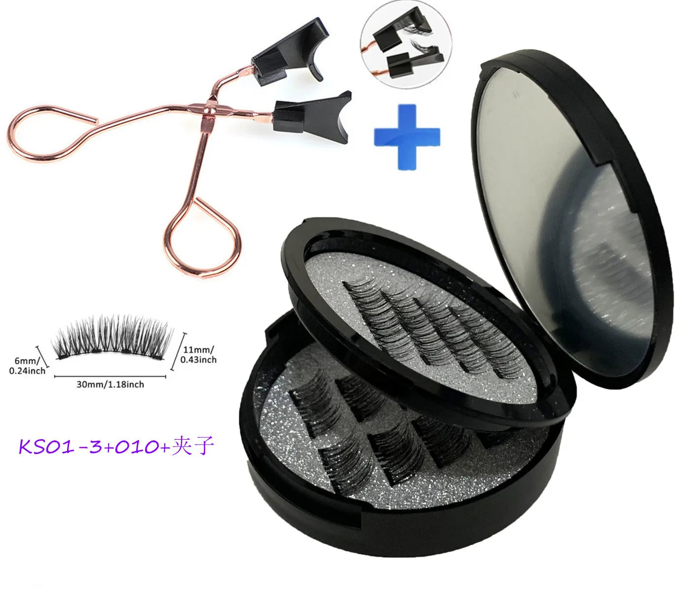 12PCS Magnetic False Eyelashes – Half Lashes Set with Double Box, Mirror & Applicator, Reusable Beauty Makeup
