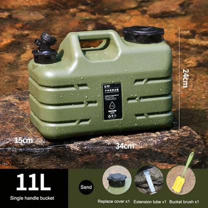 11L Portable Water Bucket – Large Capacity Drinking Canister with Detachable Leak-Proof Faucet for Outdoor Travel