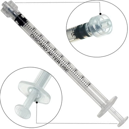 100PCS 1ml Luer Lock Syringes – Sterilized Lab Injectors for Glue Dispensing & Sampling, Individual Packaging