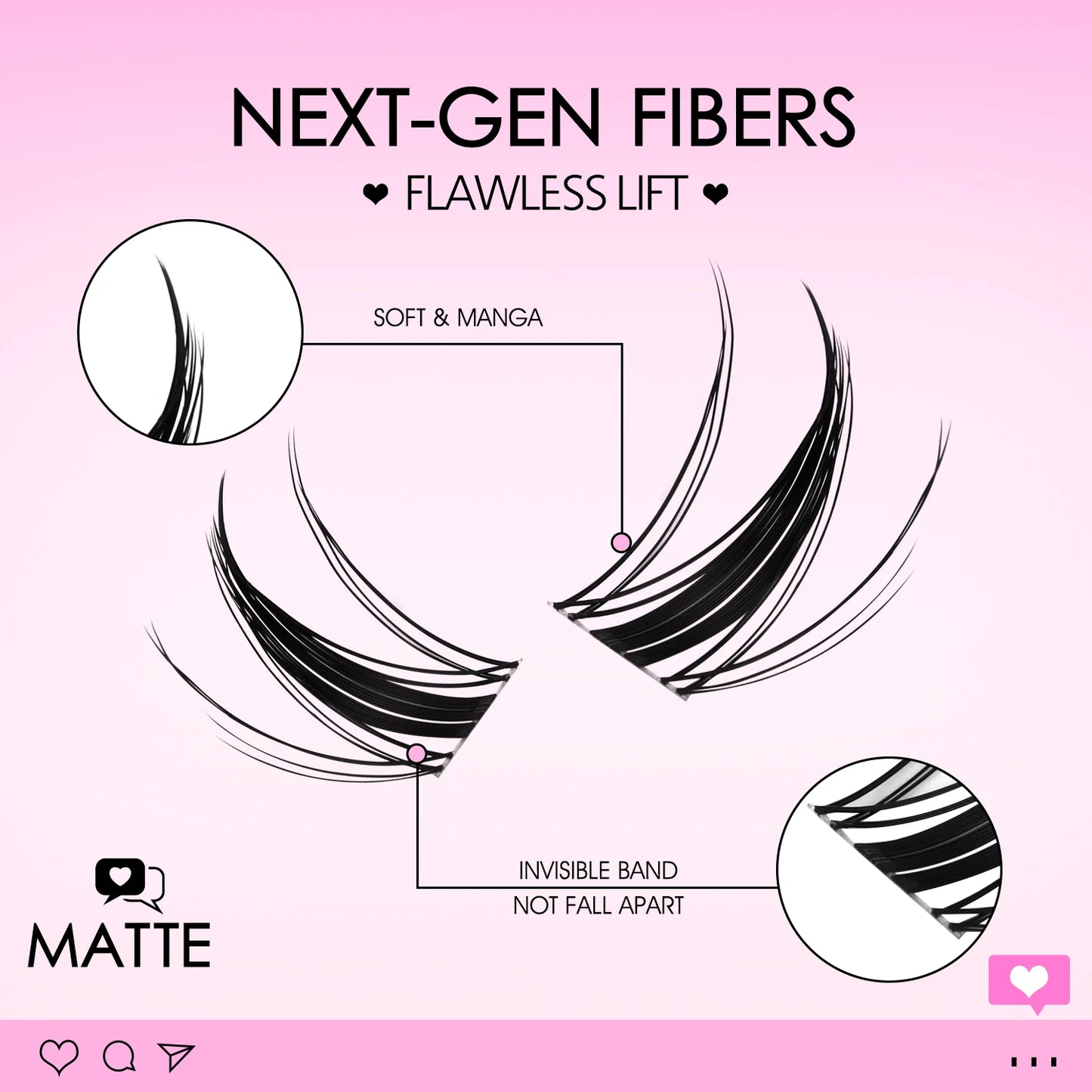 WOSHEER Manga Lash Clusters Kit – Clear Fairy Wet-Look Spiky Individual Anime Eyelashes