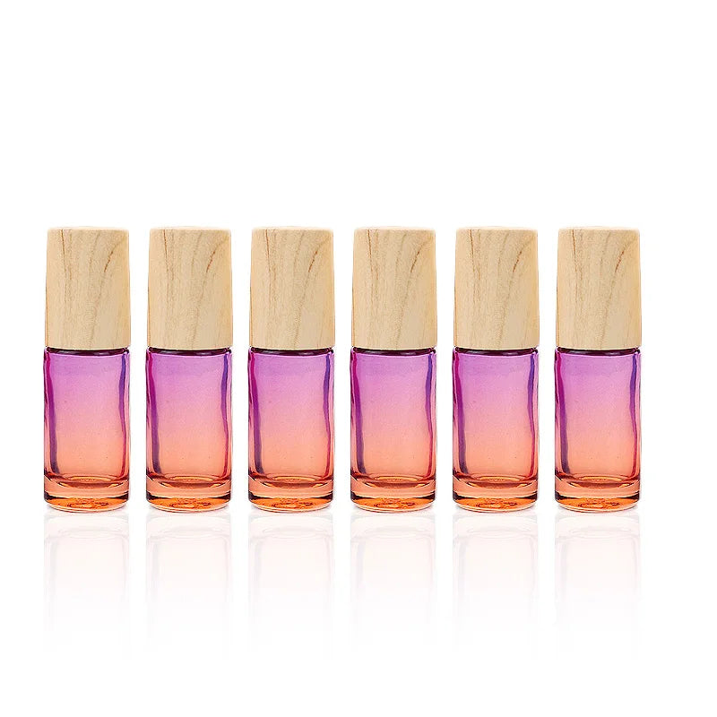 5/10/20/30/50pcs 5ml Glass Roll-On Bottles — Gradient Empty Roller Ball Bottles for Essential Oils & Travel