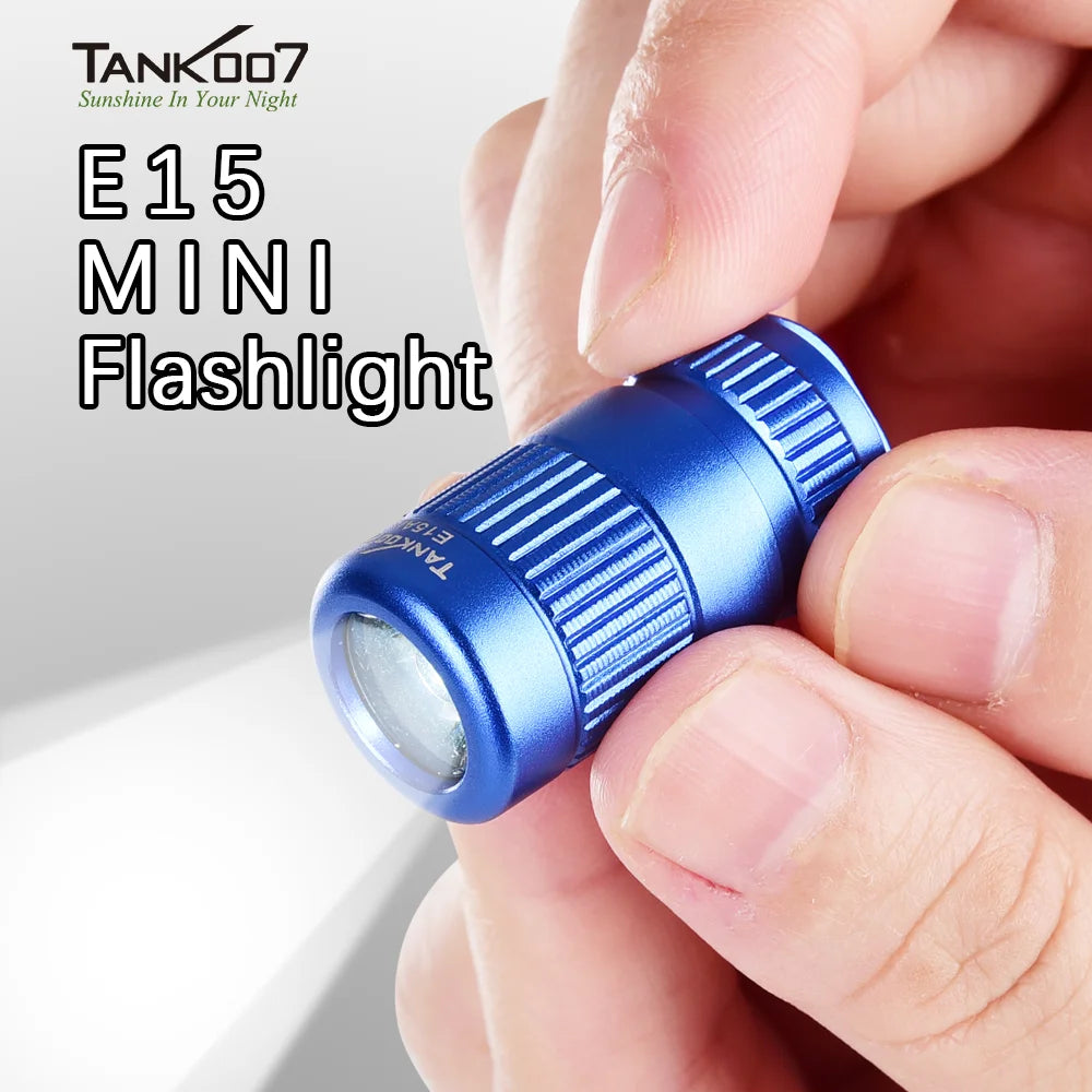 Tank007 E15 Pocket LED Flashlight Keychain – Portable High-Power White Light for Outdoor, Hiking & Emergency