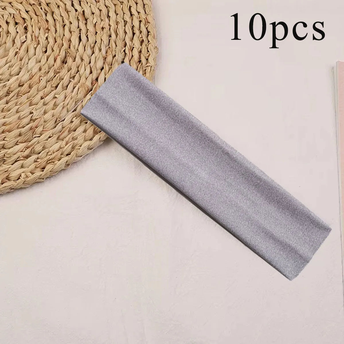 10 Pcs Elastic Hair Bands - Solid Color Fashion Headbands for Women, Sports, Running, Fitness, Yoga & Makeup Accessories