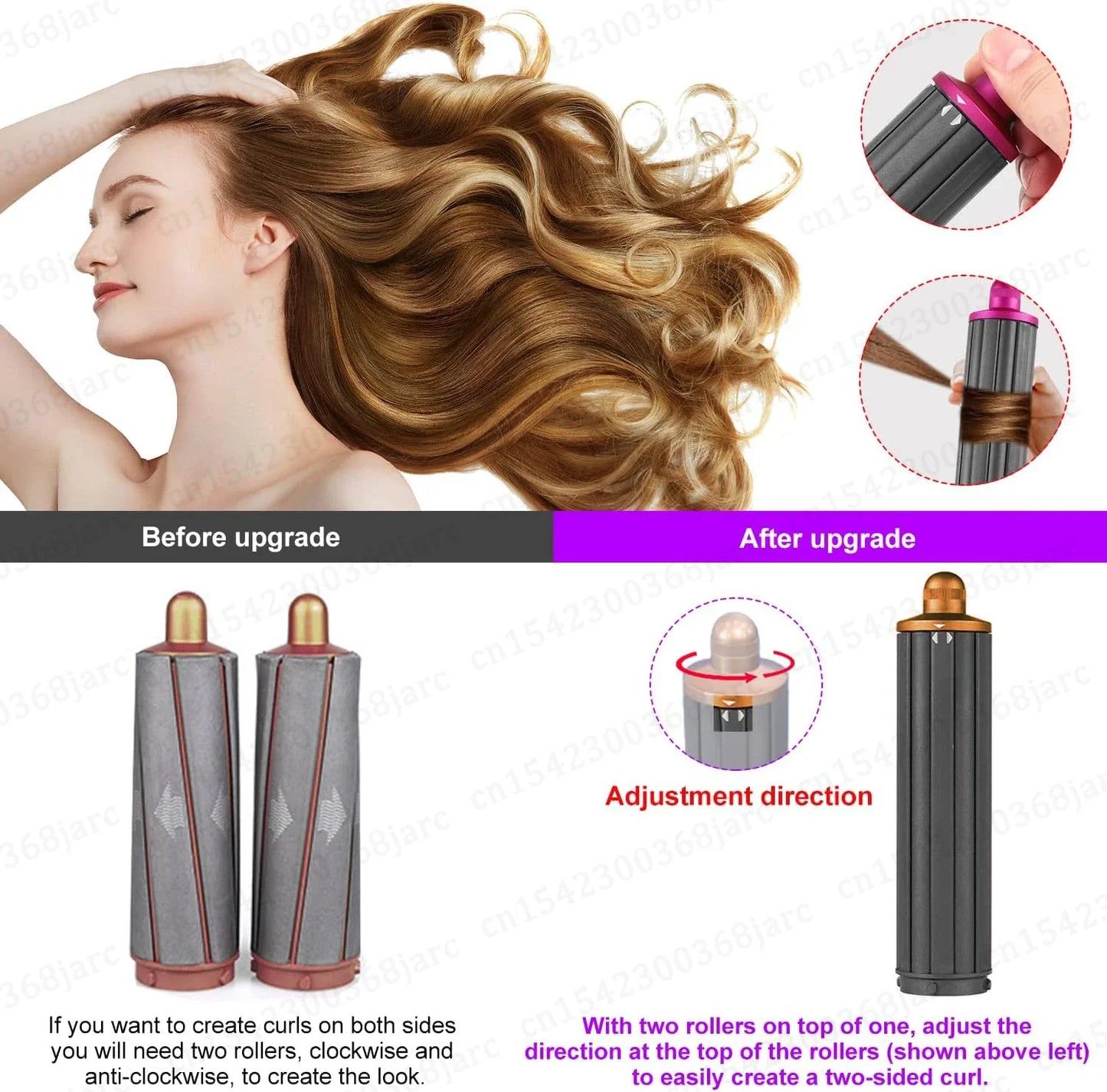 Upgraded Automatic Curling Nozzle Adapter for Dyson Supersonic Hair Dryer – Nural HD16 HD15 Cylinder Comb Accessory