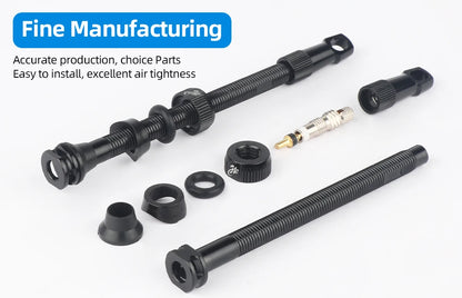 Bicycle Tubeless Presta Valve – Carbon Rim F/V Nipple with Detachable Brass Core & Cap for MTB Tires (40–80mm)