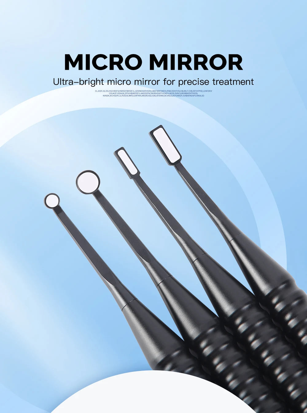 AZDENT Dental Micro Mouth Mirror – 2mm/3mm/5mm Anti-Fog Odontoscope with Detachable Handle for Oral Check