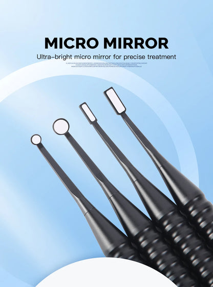 AZDENT Dental Micro Mouth Mirror – 2mm/3mm/5mm Anti-Fog Odontoscope with Detachable Handle for Oral Check